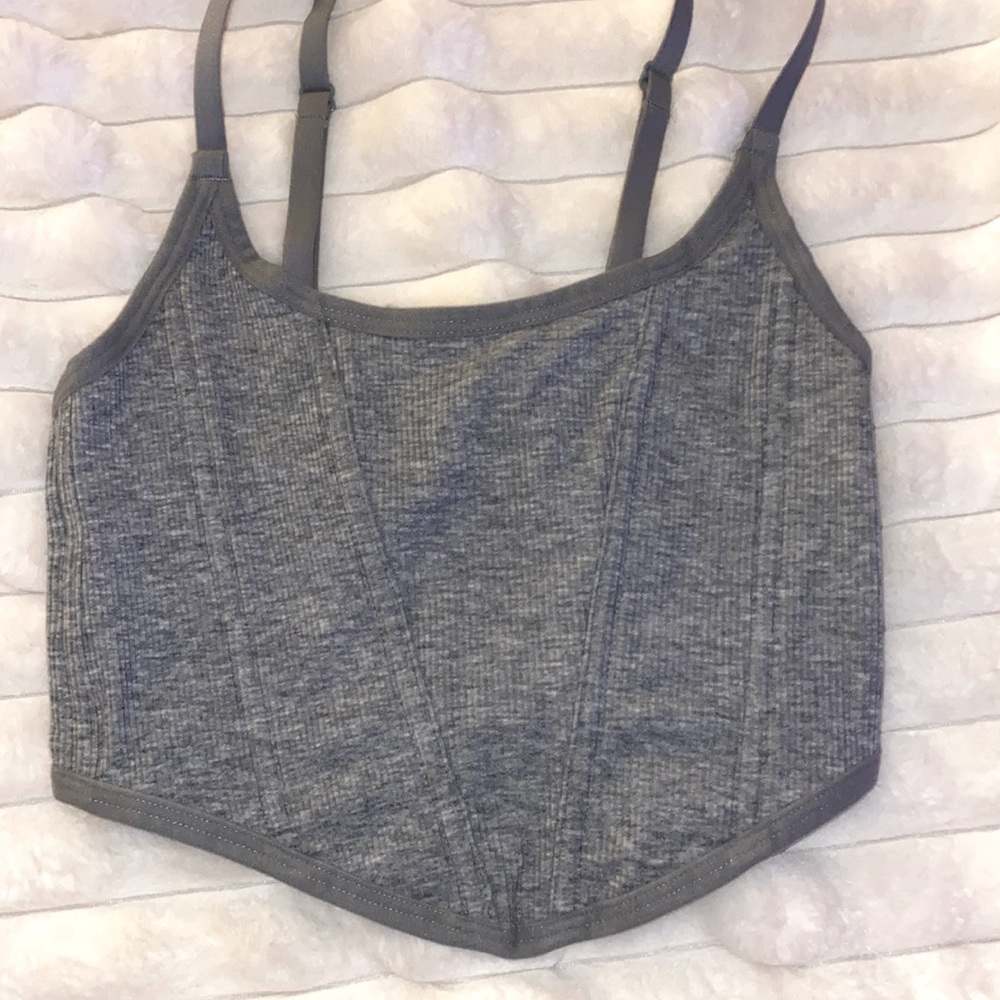 Light gray corset crop top. Size xs
